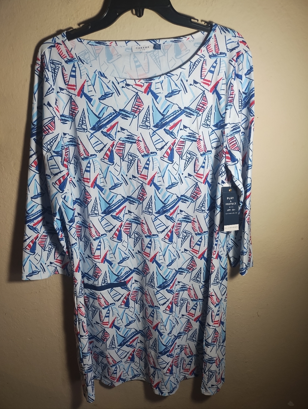 New Cabana Life Dress Women XL Nautical Sail Boat Beach Vacation